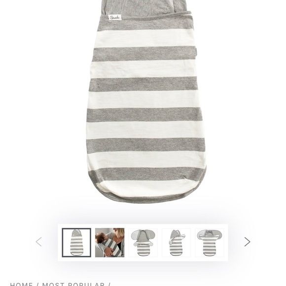Swado Gray and White Striped swaddle Bag sz small - Picture 6 of 6